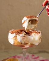 Classic tiramisu layered with coffee-soaked ladyfingers and mascarpone cream