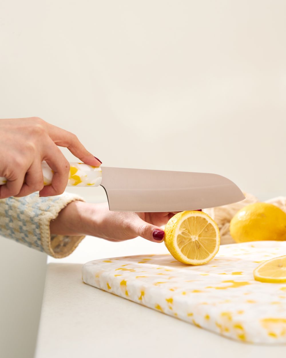 Lemon Meringue Santoku Knife